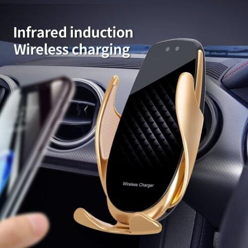 15W Fast Charging Car Holder For iPhone 12 11 Automatic Car Wireless Charger Phone Holder Infrared Sensor For Samsung S20 Mount