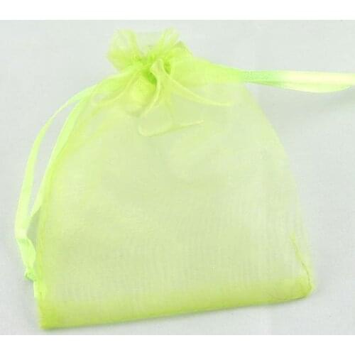 Free shiipng!!!!500pcs/lot Light Green Organza Wedding Gift Bags&Pouches 9x7cm