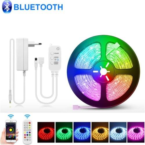 Wireless Bluetooth LED Strip lights Music RGB Diode Tape App Remote Control Smart Neon lamp For Room Party Christmas Decoration
