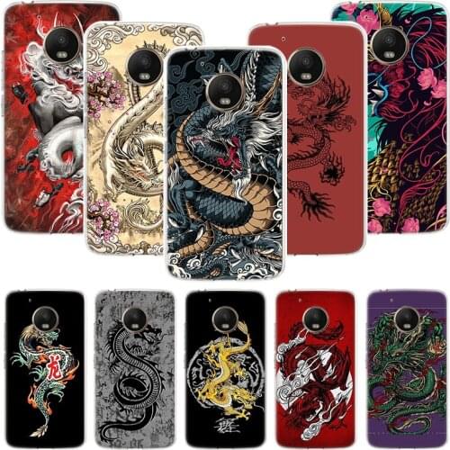 Asian Dragons Animal Tattoo Phone Case For Motorola Moto G9 G8 G7 G6 G5 E6 E5 E4 Plus Play Power One Action Macro Coque Cover Ca