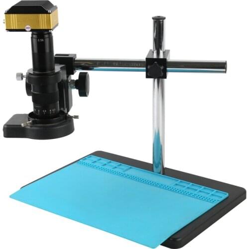 1/2" FHD SONY Sensor 2K UHD Industrial Lab PCB Soldering USB Video Microscope Camera+180x 300x C Mount Lens+144 LED Ring Light