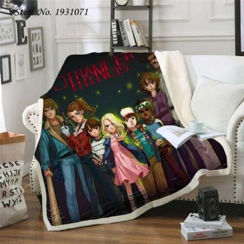 Stranger Things 3D Printed Fleece Blanket for Beds Thick Quilt Fashion Bedspread Sherpa Throw Blanket Adults Kids 07