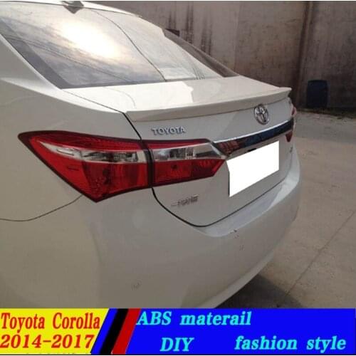 Use for toyota corolla spoiler 2014-2017 corolla lip spoiler High Quality ABS Material Car Rear Wing Primer Color Rear spoiler