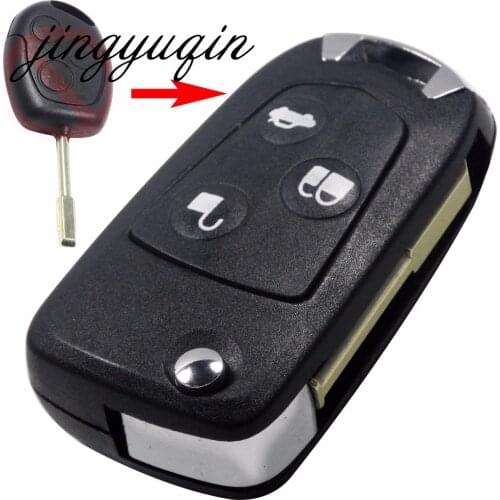 Jingyuqin 10pcs/lot Refit Remote Folding Flip Key Shell For Ford Focus KA Mondeo Uncut Blank Fob Case 3 Buttons