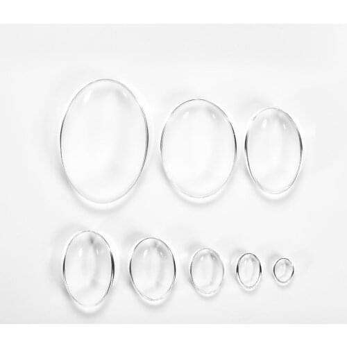 5-50pcs 10-50mm Oval Flat Back Clear Cabochons Transparent Glass for DIY Pendants Jewelry Making Components supplies wholesale