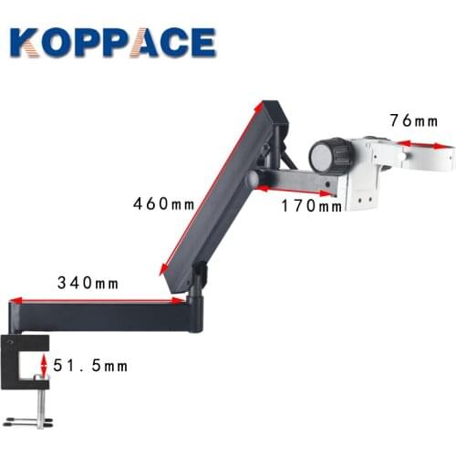 KOPPACE Microscope Folding Rocker Bracket Clip Opening Size 51.5mm Microscope Focus Bracket 76mm Interface Clip Arm Bracket
