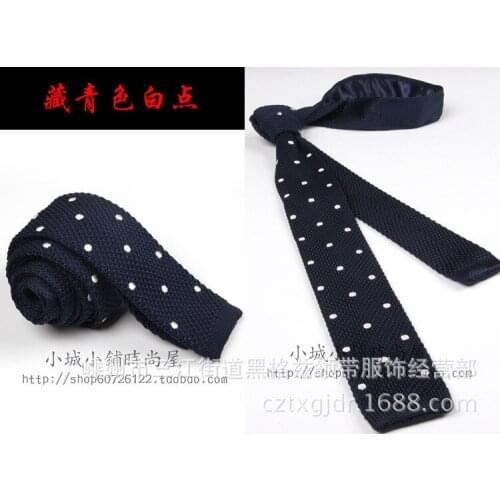 Korean version of knitted flat-head tie, tie wool, wholesale and custom-made stock