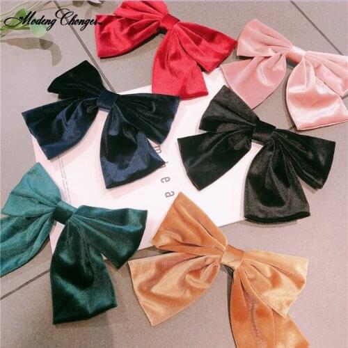 Korean Ponytail Clip Hairgrips Fashion Fabric Velvet Barrettes Bow For Girls Hairpin Women Headwear Hairgrips Hair Accessorie
