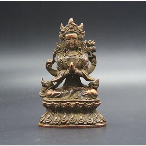 Beautiful Old Tibet Tibetan Bronze Buddhism Bodhisattva Manjusri statue Exorcism
