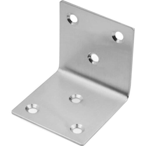 10pcs Stainless Steel 90 Degree Right Angle Brackets Fastener Corner Braces with Screws L Shape Joints Plate JA55