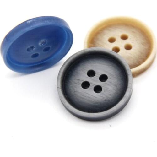 15mm 20mm Round Black Resin Men Coat Sewing Buttons For Clothing Suit Pants Sweaters Decorations Handmade Accessories Wholesale