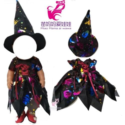 Doll wear for Baby dolls Halloween dress Clothes and hat also fit for 18 inch doll outwear sets girl Christmas dress
