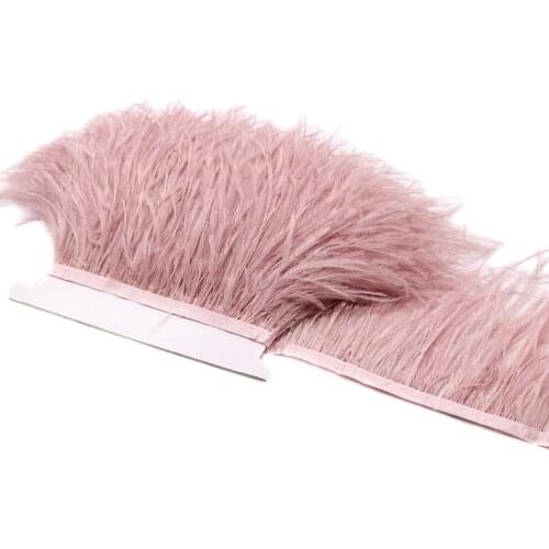 10Yards Real Ostrich Feathers Trim Dress Sewing Ribbon Jewelry Making Accessories Ostrich Plumes Decoration Crafts 10-15cm