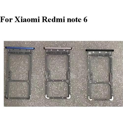 HQ For Xiaomi Redmi Note6 Pro SIM Card Tray + Micro SD Card Tray Holder Slot Adapter Socket For Xiaomi Redmi Note 6 Pro 6pro
