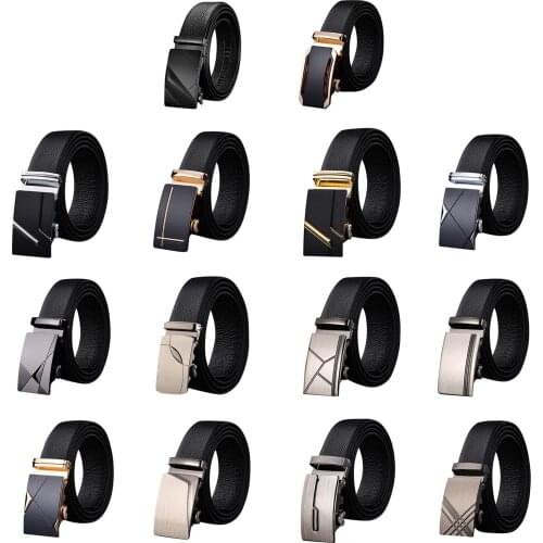 Fashion Mens Belt Ratchet Belt Leather Slide Belt With Easier Adjustable Buckle Automatic Buckle Belts Waistband 2021 New