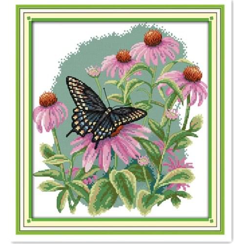 Dielianhua Small Manual Sewing Embroidery Cross Stitch Kit China Characteristic Wholesale Butterfly Flower Hand Embroidery