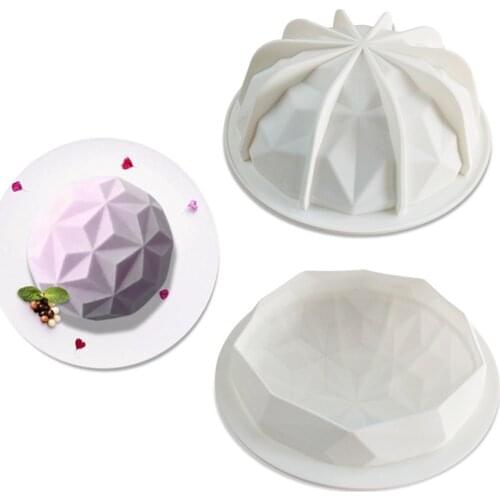 New 3D Silicone Cake Mold Diamond Mousse Dessert Silicone Mousse Cake Moulds Chiffon Cakes Molds for Baking Bakeware for Wedding