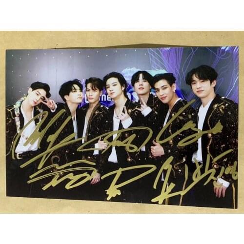 Hand signed GOT7 autographed group photo 4*6 Award ceremony 1219A