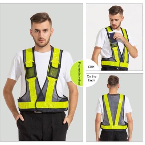 Adjustable Cycling Safety Reflective Vest Outdoor Bicycle Safety Vests Bike Accessories For Traffic Night Work Security Running