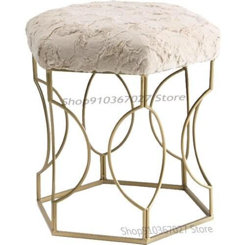 Light Luxury Makeup Stool Bedroom Home Stool Nordic Ins Fashion Modern Minimalist Iron Quality Dressing Stool Chair