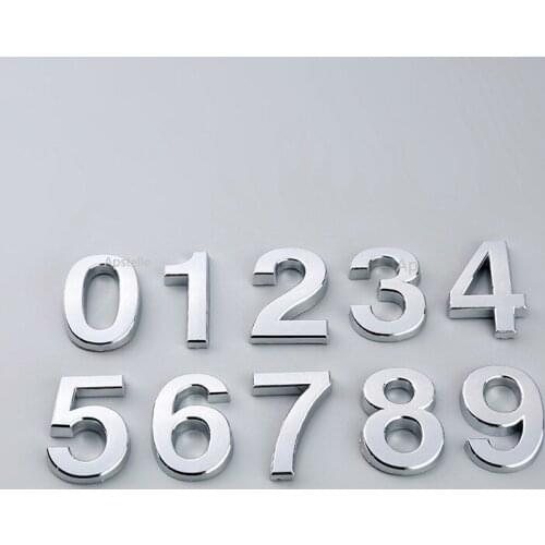 50*35*6mm 0 To 9 Self Adhesive Electroplating Door Number Self Adhesive Sticker Digital Number Home House Numbers Door Plates
