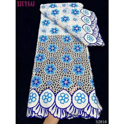 Blue Lace Fabric,2021 Latest African Guipure Lace Embroiderey French Cord Lace Fabric High Quality Nigeria Net Lace Fabric