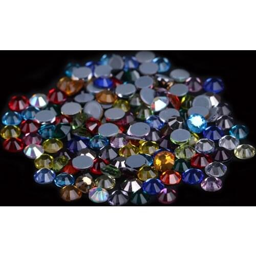 Mix Colors SS6-SS30 Mix Size Iron On Hotfix Crystal Rhinestones With Glue Backing Flatback Strass Beads For Clothing Accessories