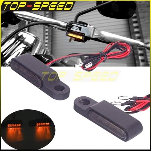 Universal 2x LED Mini Turn Signals Indicators Blinker Light Front Rear Micro Brake Clutch Flasher M8 Screw for Cafe Racer Bobber