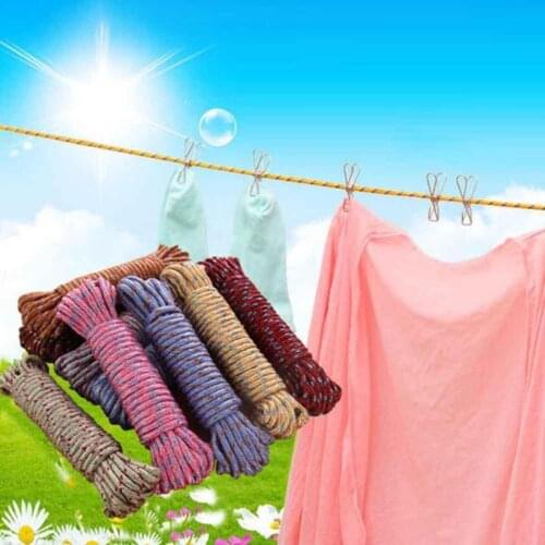 10m Nylon Laundry Free of Punch Hanging Rope Household Wear-resistant Windproof Anti Slip Clothesline for Home Storage