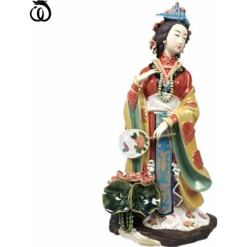 WU CHEN LONG Chinese Classical Beautiful Women Statue Dream Red Chamber Lady Art Sculpture Ceramic Craft Home Decoration R6932
