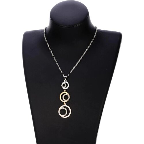 3 Circles Pendant Necklace for Women Fashion Jewelry Silver Color Rose Gold CZ Crystal Necklace Statement Necklaces & Pendants