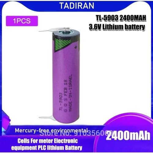 1PCS High quality TADIRAN AA ER14500 3.6V 2400mAh Lithium Battery For Gas Meter Alarm LS-14500 ER14505 With Pins