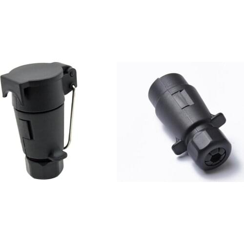 2Packs Round 7 Way Pin Trailer Boat Light Adapter Plug+12N 7 Pin N Type Plug