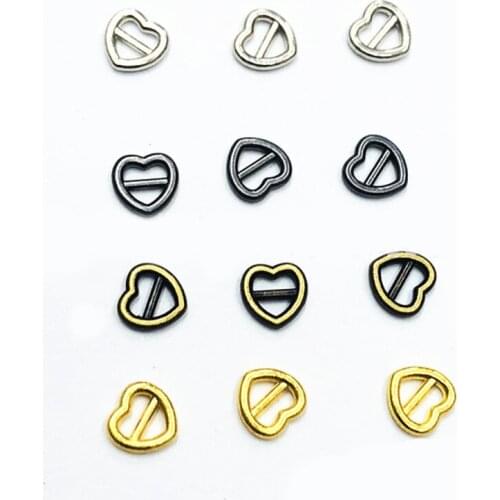 24PCS/pack Heart Shaped Metal Buckles Bra Sliders Strap Adjusters Buckle DIY Handmade Craft Sewing Accessories