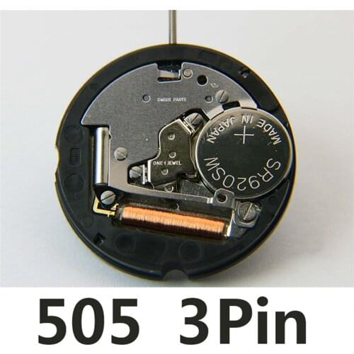 3 Pin Quartz Watch Movement For Ronda 505 Date At 3' Date at 6' with Battery Stem Watch Repair Accessories