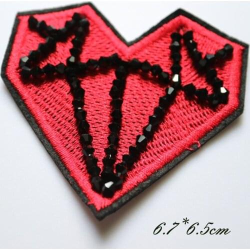 3pcs/set embroidered beaded Patches for Clothing sew on rhinestonen star parche Appliques Decoration Badge parche