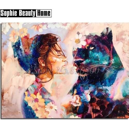 5D DIY Diamond Painting Animal Leopard Full Drill Mosaic Rhinestone Cross Stitch Kits Beauty Handmade Embroidery Crafts 192022