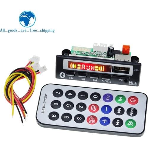 TZT Car Audio USB TF FM Radio Module Wireless Bluetooth 5V 12V MP3 WMA Decoder Board MP3 Player with Remote Control For Car