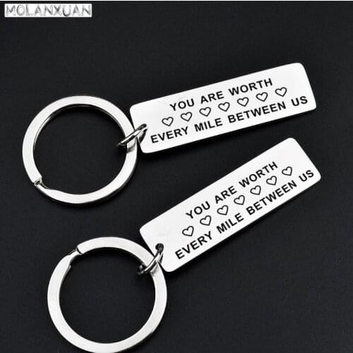 Hearts Keychain Man Letter Key Chain Women You Are Worth Key Ring Chain for Pants Pendant High Quality Key Holder Fashion Brelok