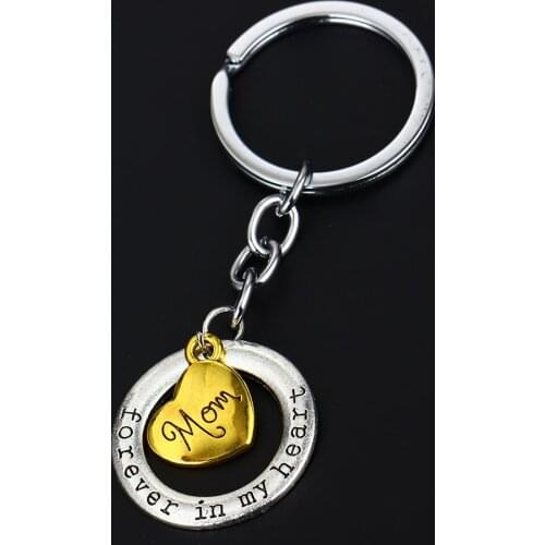 12PC/Lot Mom Forever In My Heart Charms Keychain Family Love Keyring Mommy Mothers Key Chain Ring Jewelry Gifts For Mothers Day