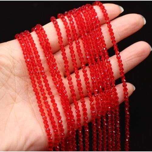 New Natural Stone Shiny Bling Red Crystal Beads 3mm Small Faceted Loose Bead for Jewelry Making Bracelet Necklace Accessories