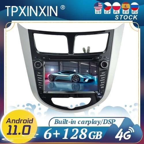 Carplay For Hyundai Solaris 2010-2016 Android11 Car Radio GPS Navigation Head Unit Multimedia Stereo Player