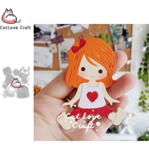 Catlove Girl Sitting Metal Cutting Dies Scrapbooking Mold Stencil Die Cuts Card Making DIY Craft Embossing New Dies For 2021