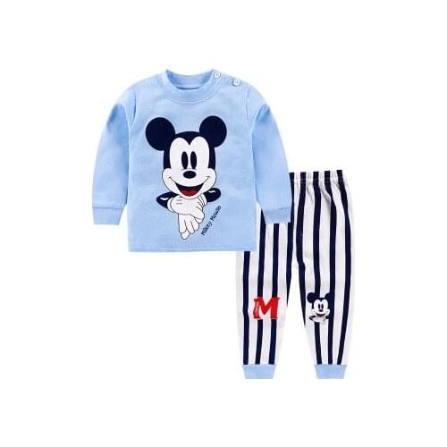 Disney Mickey New Baby Boy Clothes 2020 Fall Casual Long Sleeved T-shirt Tops + Pants 2pcs Outfit Children Infant Clothing Sets