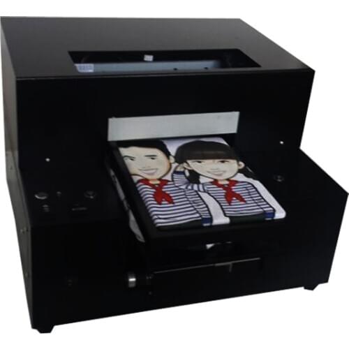 DTG dark color t shirt Printing A4 size flatbed machine
