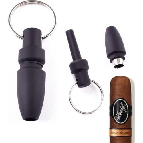 Cigar Punch Cutter With Key Ring Portable Stainless Steel Puncher Sharp Blade Mini Knife Smoking Accessories For Cohiba