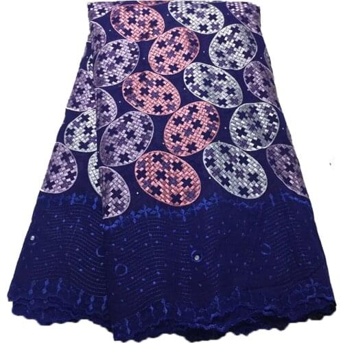 Hot Drilling Small Check Pattern Embroider Fabric Sell For 5 Yard Per Piece High Quality Ricamo Cloth 1612C3