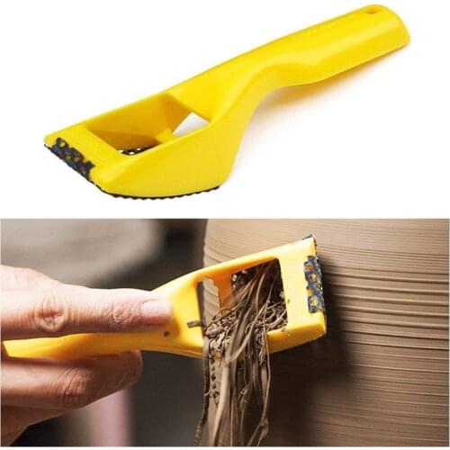 Ceramic art small filer plastic handle alloy planer blade clay scraper for trimming, carving, texture printing, creative tool