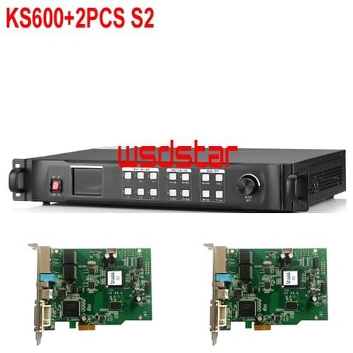 KS600+2PCS S2 2019 New LED Video Processor 1920*1200 1024*768 DVI/VGA/HDMI/CVBS LED Video Wall Controller