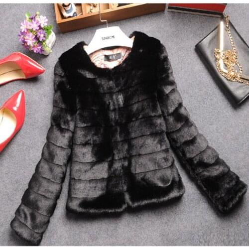 Womens Female New Winter Artificial Fur Jackets Rabbit Hair Leather Grass Fashionable Versatile Long Sleeves Soft Comfortable
